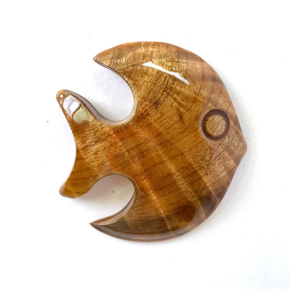 Myrtlewood Oregon Hand Painted Elk Deer Fish Flower Wall Hanging Plaque Decor - Picture 5 of 8